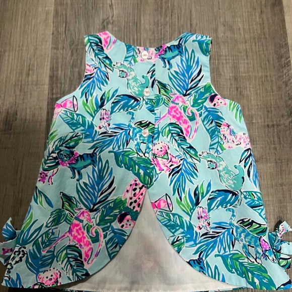 Lilly Pulitzer Shift Dress Seasalt Blue Barking Up The Palm Tree size 6-12M - Picture 4 of 8